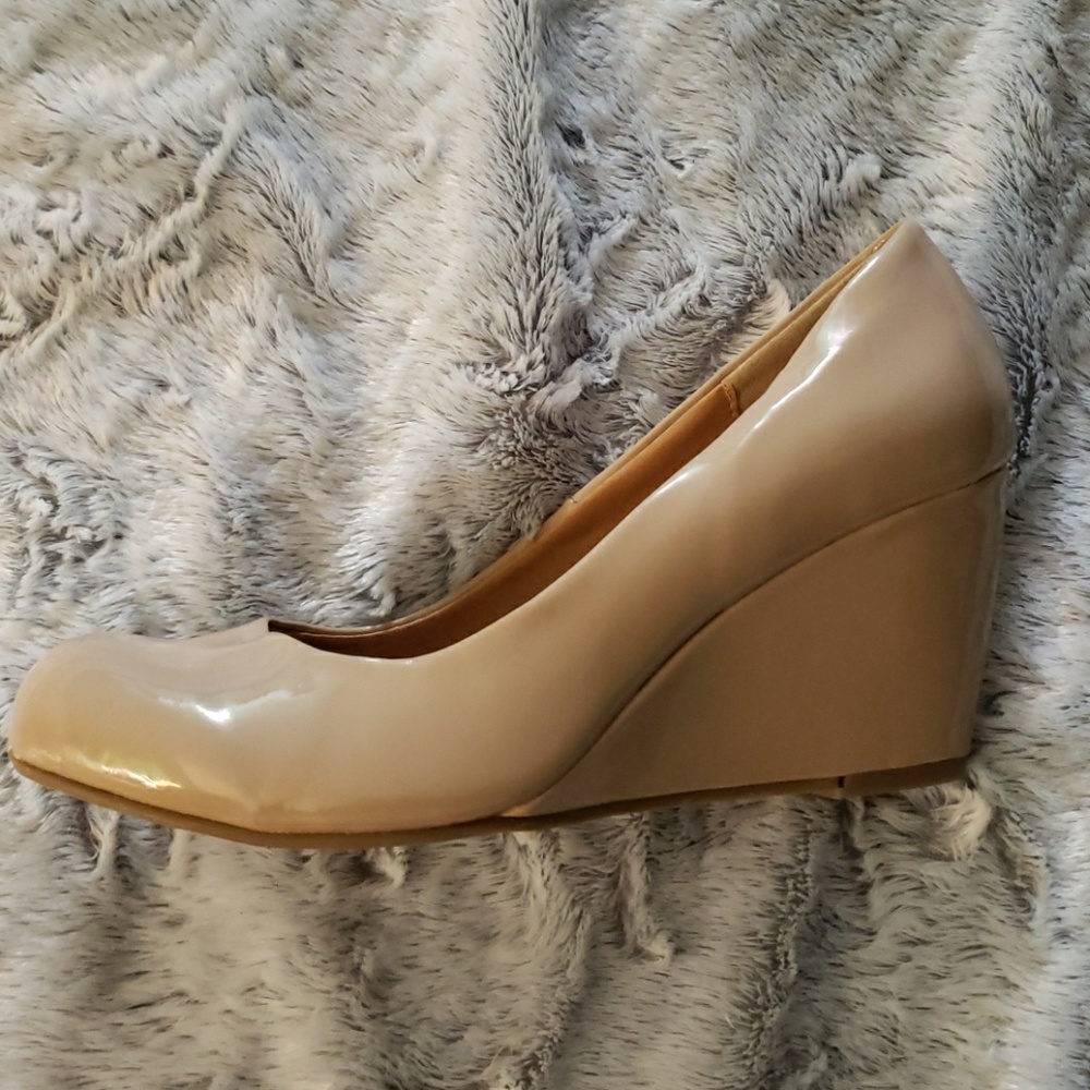 Beige Wedge Pumps 6.5